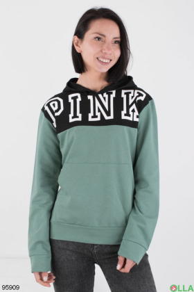 Women's turquoise hoodie with slogan