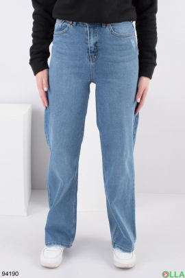 Женские голубые классические джинсы
