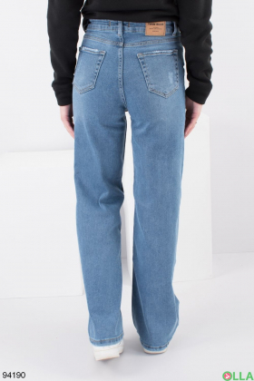 Женские голубые классические джинсы