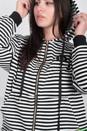 Women's striped zipped hoodie
