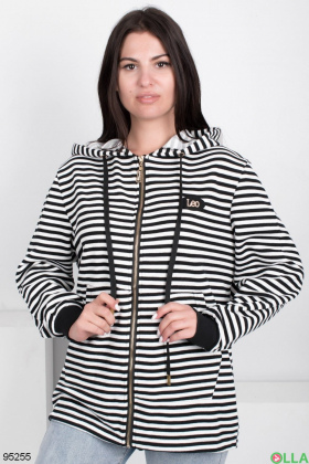 Women's striped zipped hoodie