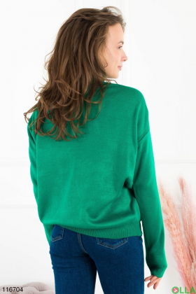 Жіночий зелений светр оверсайз