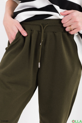 Жіночі спортивні брюки-джогери кольору хакі