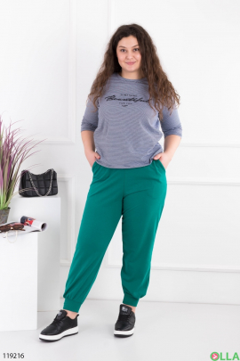 Жіночі бірюзові спортивні брюки-джогери батал