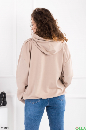 Women's light beige oversized hoodie