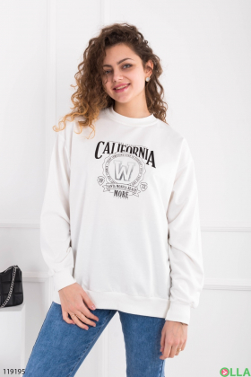 Women's milky oversized sweatshirt with inscription