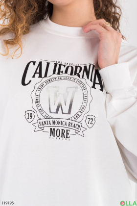 Women's milky oversized sweatshirt with inscription