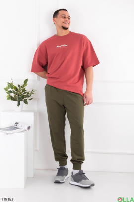 Мужские спортивные брюки цвета хаки 