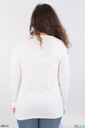 Women's white sweater with decor