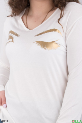 Women's white sweater with decor