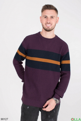 Мужской двухцветный свитер с полоской