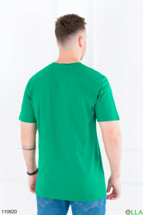 Мужская зеленая футболка с надписью