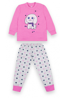 Детская розовая теплая пижама для девочки PGD-20-6 на рост (12458) Розовый 