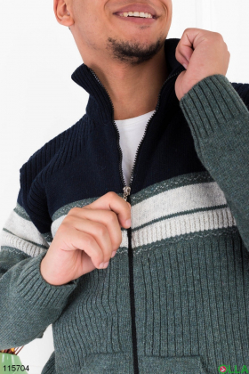 Men's khaki jacket with zipper