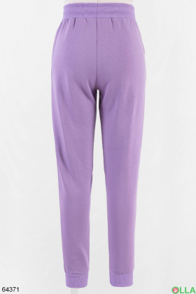 Женские лиловые спортивные брюки на флисе