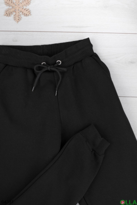 Жіночі чорні спортивні штани на флісі