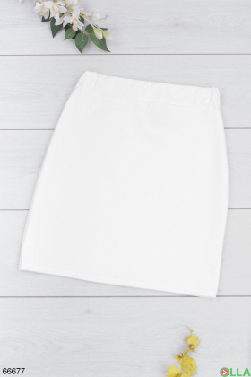 Женская белая трикотажная юбка
