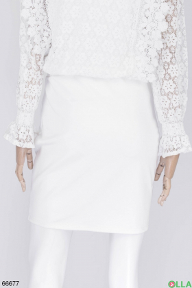 Women's white knitted skirt