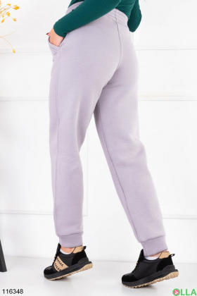Жіночі сірі спортивні брюки на флісі