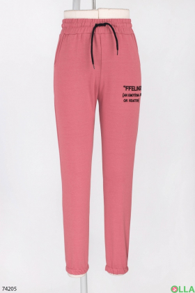 Женские спортивные розовые брюки