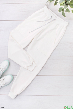 Жіночі спортивні білі брюки