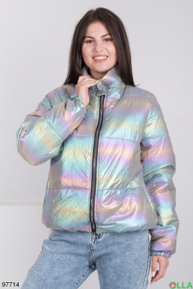 Женская разноцветная куртка с напылением