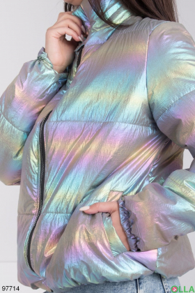 Женская разноцветная куртка с напылением