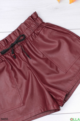Women's eco-leather shorts