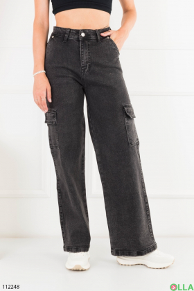 Жіночі чорні джинси-карго
