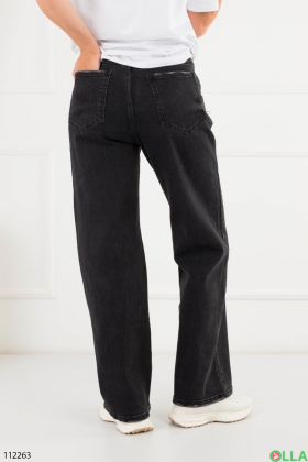 Жіночі чорні джинси-палаццо