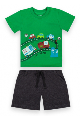 Костюм (футболка и шорты) летние для мальчика KS-21-4-2 Бирюзовый