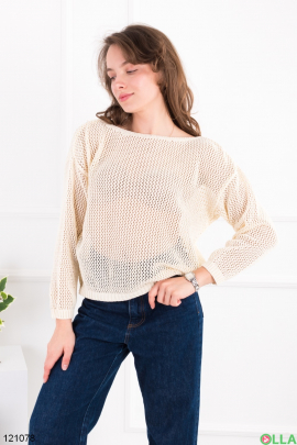 Women's light beige translucent sweater