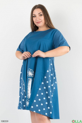 Women's blue knitted dress batal