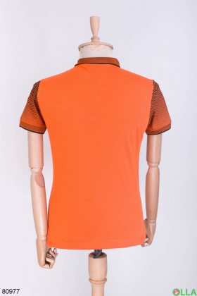 Чоловіча чорно-помаранчева футболка поло