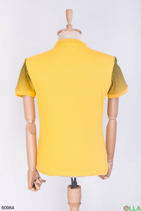 Мужская черно-желтая футболка поло
