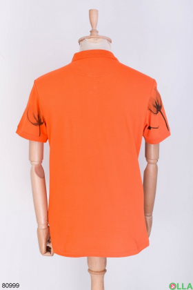 Чоловіча помаранчева футболка поло в принт