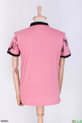 Чоловіча рожева футболка поло в принт