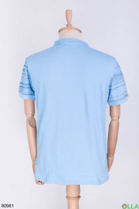 Чоловіча синьо-блакитна футболка поло в принт