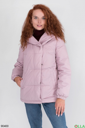 Жіноча зимова рожева куртка з капюшоном