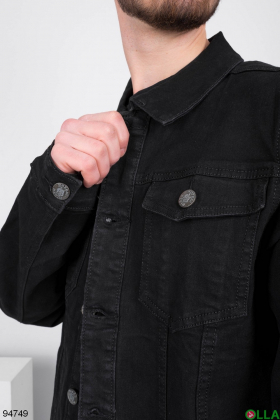 Мужская джинсовая черная куртка