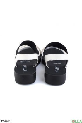 Women's white eco-leather sandals