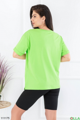 Women's light green oversized T-shirt