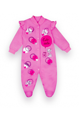 Комбинезон детский демисезонный хлопковый для девочки КВ-21-31-1 на рост (12925) Розовый 