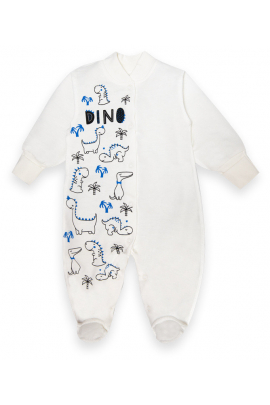 Комбинезон детский для мальчика КВ-22-2-20 Dino на рост (13302) Молочный 