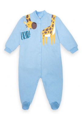 Комбинезон детский для мальчика КВ-22-2-26 Жирафик на рост (13308) Голубой 