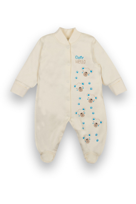 Комбинезон детский для мальчика на кнопках KB-21-21-1 на рост (12923) Молочный 