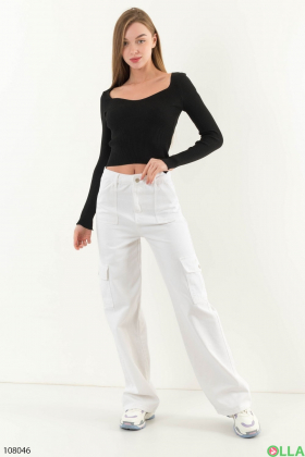 Жіночі білі джинси-карго