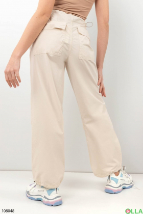 Women's light beige palazzo pants