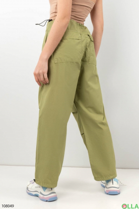 Жіночі брюки-палаццо кольору хакі