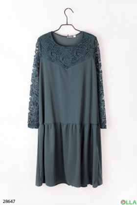 Women's dress with lace inserts